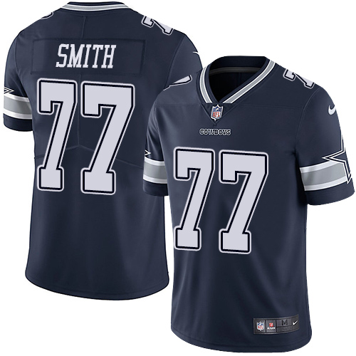 2019 men Dallas Cowboys 77 Smith blue Nike Vapor Untouchable Limited NFL Jersey style 2